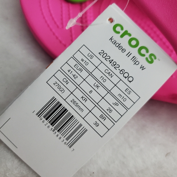 Crocs Women’s Kadee II Flip Flop S10 Electric Pink - Picture 7 of 8
